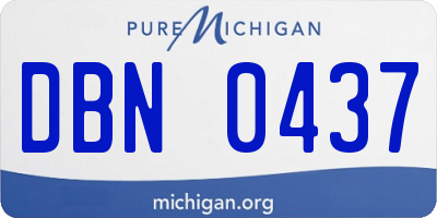 MI license plate DBN0437