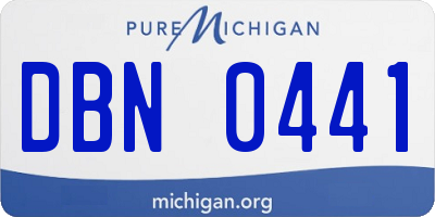 MI license plate DBN0441