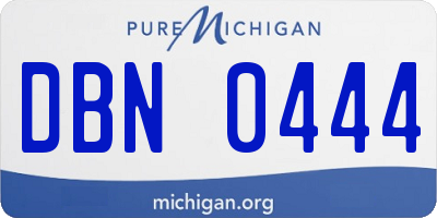 MI license plate DBN0444