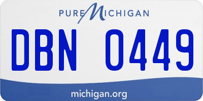 MI license plate DBN0449