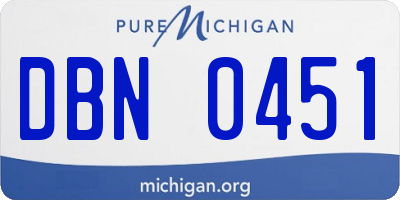 MI license plate DBN0451