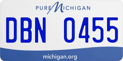 MI license plate DBN0455