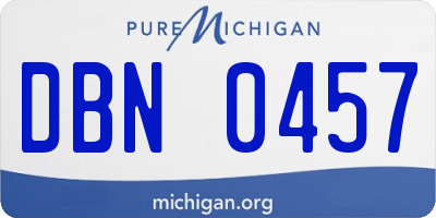 MI license plate DBN0457
