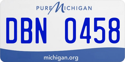 MI license plate DBN0458