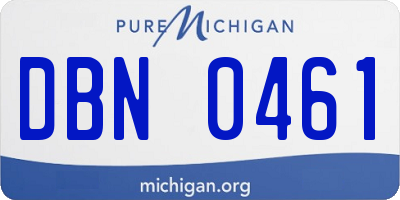 MI license plate DBN0461