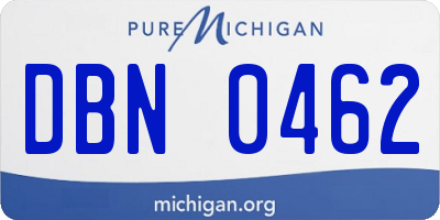 MI license plate DBN0462