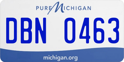 MI license plate DBN0463