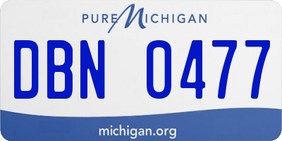 MI license plate DBN0477