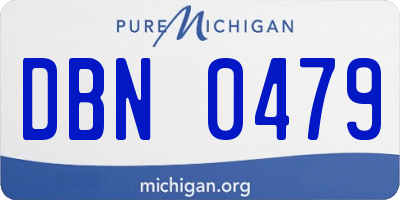 MI license plate DBN0479