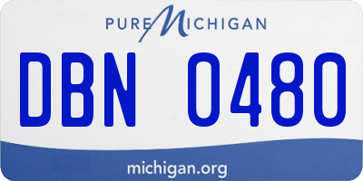 MI license plate DBN0480