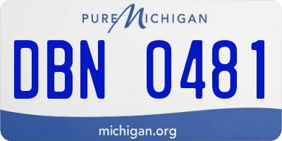 MI license plate DBN0481
