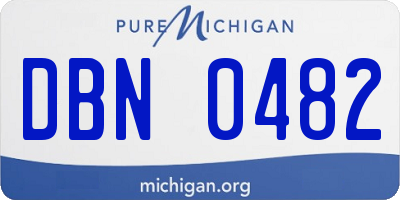 MI license plate DBN0482