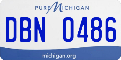 MI license plate DBN0486