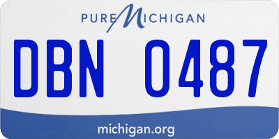 MI license plate DBN0487