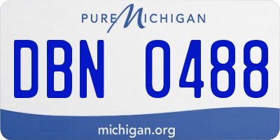 MI license plate DBN0488