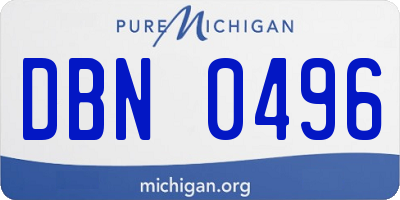 MI license plate DBN0496