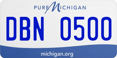 MI license plate DBN0500