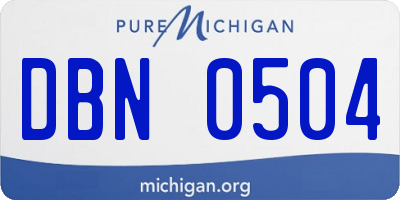 MI license plate DBN0504