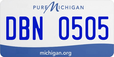 MI license plate DBN0505