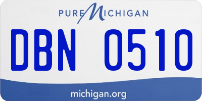 MI license plate DBN0510