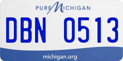 MI license plate DBN0513