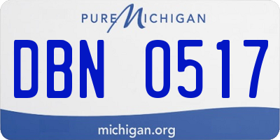 MI license plate DBN0517