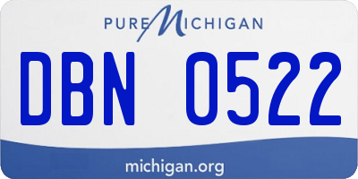 MI license plate DBN0522