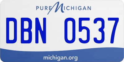 MI license plate DBN0537