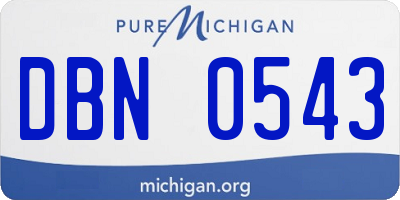 MI license plate DBN0543