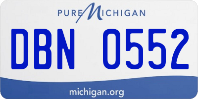 MI license plate DBN0552