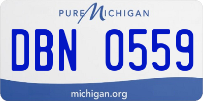 MI license plate DBN0559