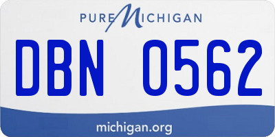 MI license plate DBN0562