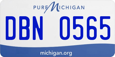 MI license plate DBN0565