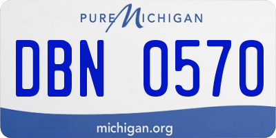 MI license plate DBN0570