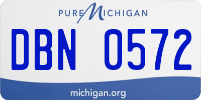 MI license plate DBN0572