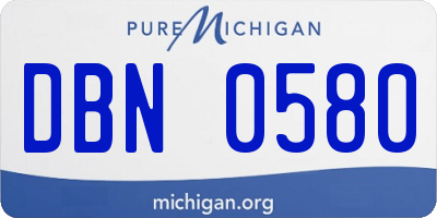 MI license plate DBN0580