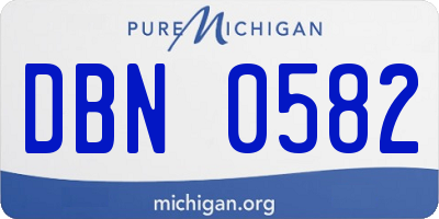 MI license plate DBN0582