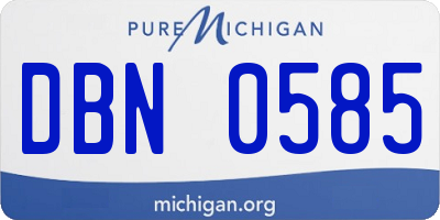 MI license plate DBN0585