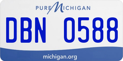MI license plate DBN0588