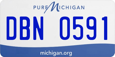 MI license plate DBN0591