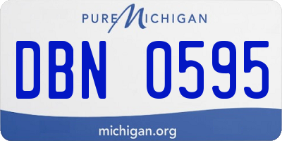 MI license plate DBN0595