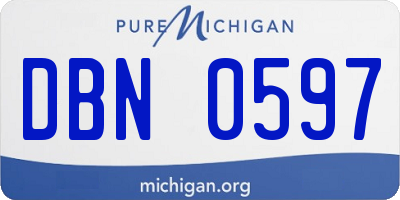 MI license plate DBN0597