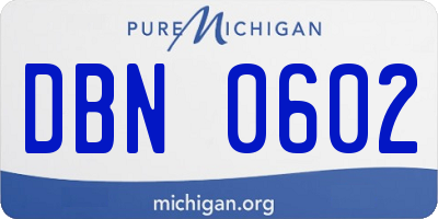 MI license plate DBN0602