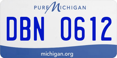 MI license plate DBN0612