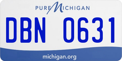MI license plate DBN0631