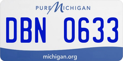 MI license plate DBN0633