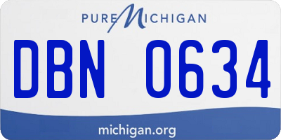 MI license plate DBN0634