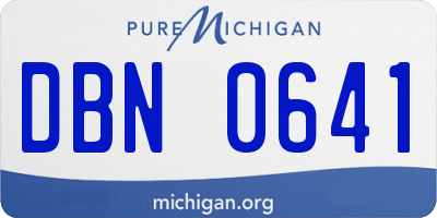 MI license plate DBN0641