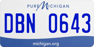 MI license plate DBN0643