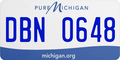 MI license plate DBN0648